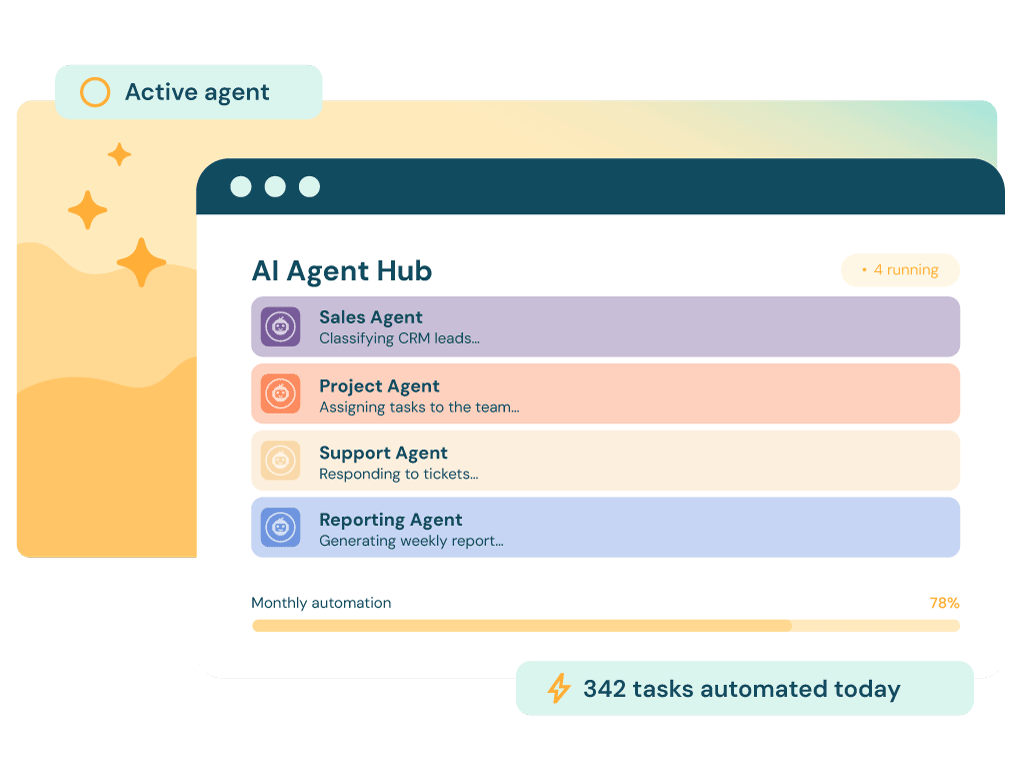 Flowtask's IA Agent center illustration